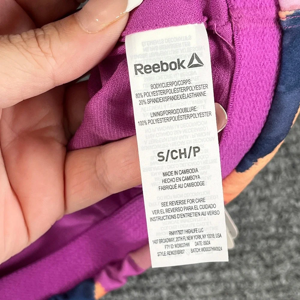 Reebok Sports Bra Women S Abstract Print Racerback Medium Support Gym Workout